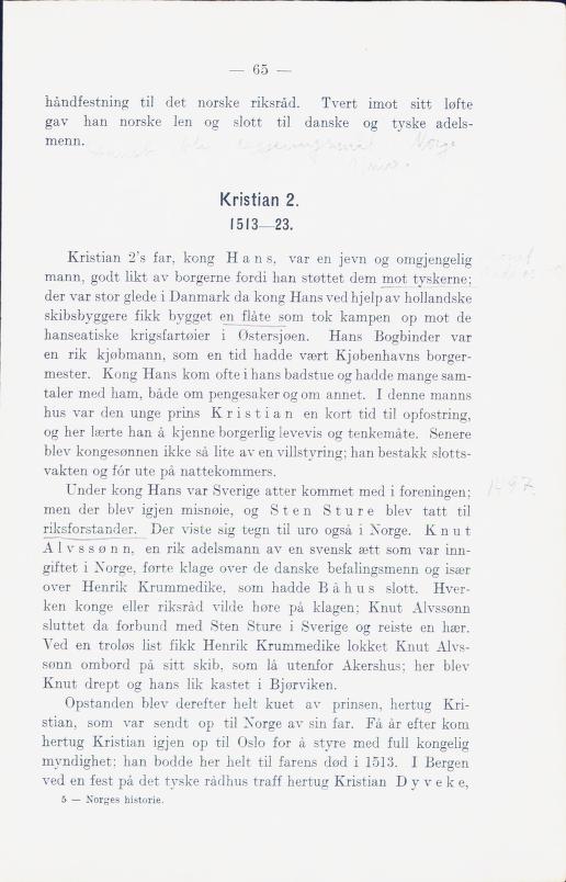 Skann 71 av Norges historie med viktigere avsnitt av Danmarks og Sveriges historie (1924)