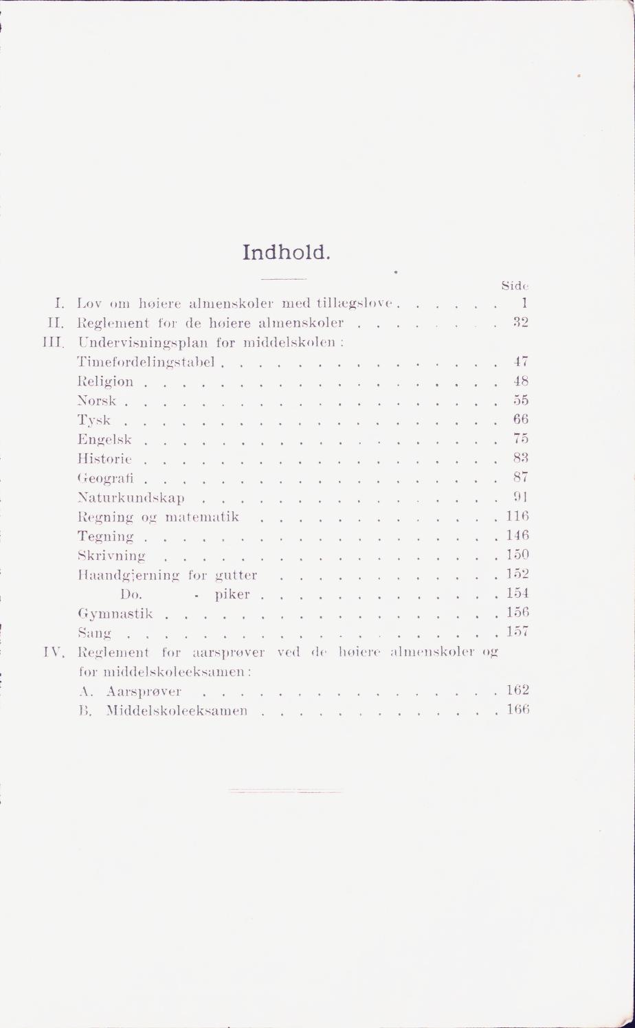 Skann 5 av Middelskolen: lov, reglement, undervisningsplan og eksamensreglement 1911
