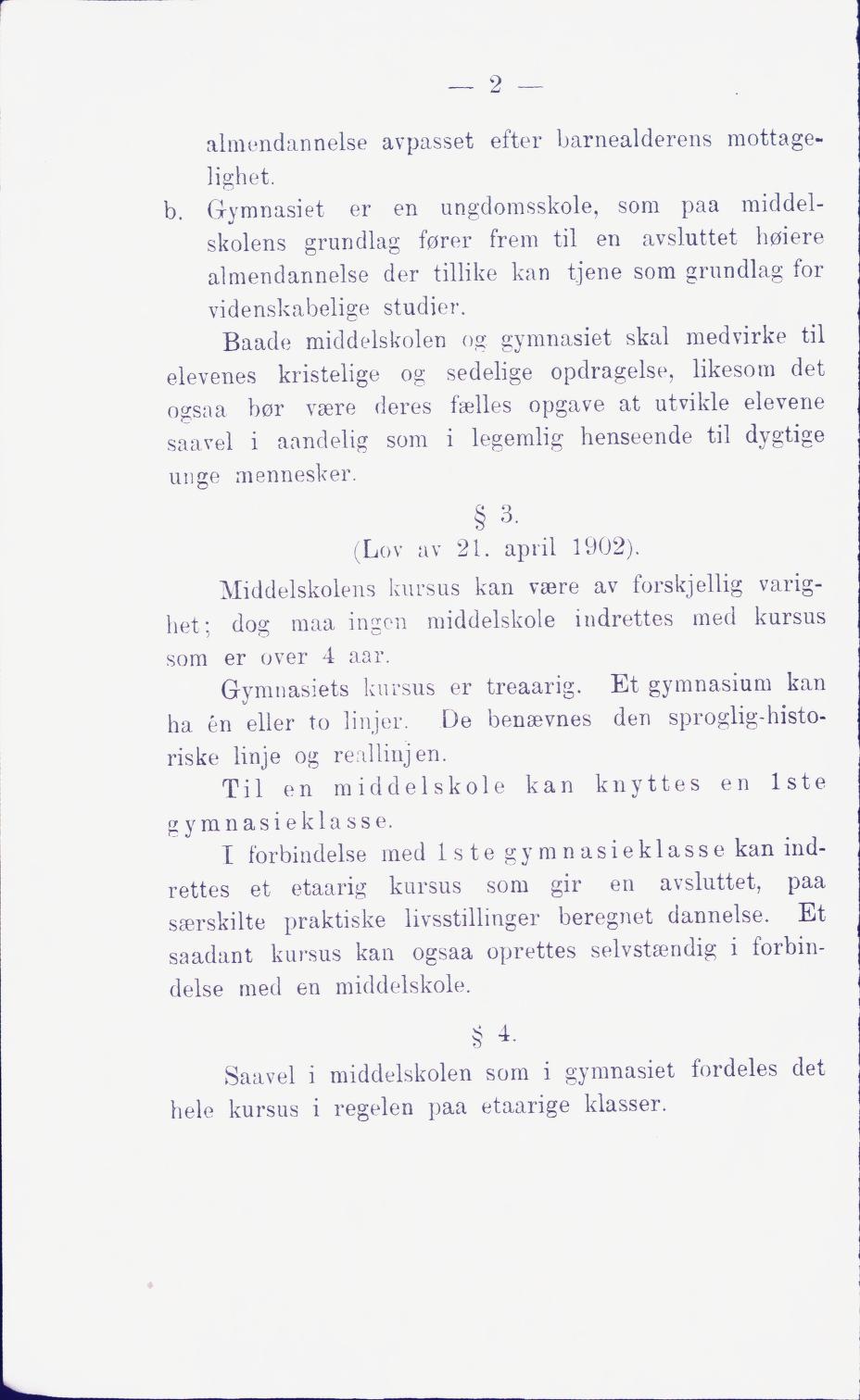 Skann 8 av Middelskolen: lov, reglement, undervisningsplan og eksamensreglement 1911