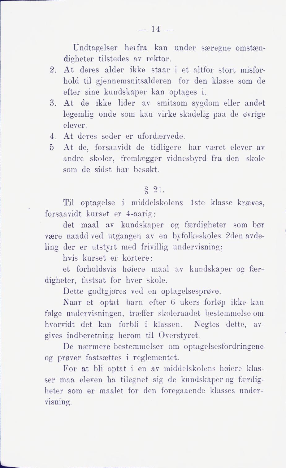 Skann 20 av Middelskolen: lov, reglement, undervisningsplan og eksamensreglement 1911