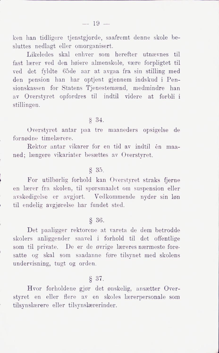 Skann 25 av Middelskolen: lov, reglement, undervisningsplan og eksamensreglement 1911