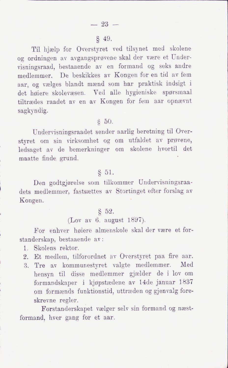 Skann 29 av Middelskolen: lov, reglement, undervisningsplan og eksamensreglement 1911