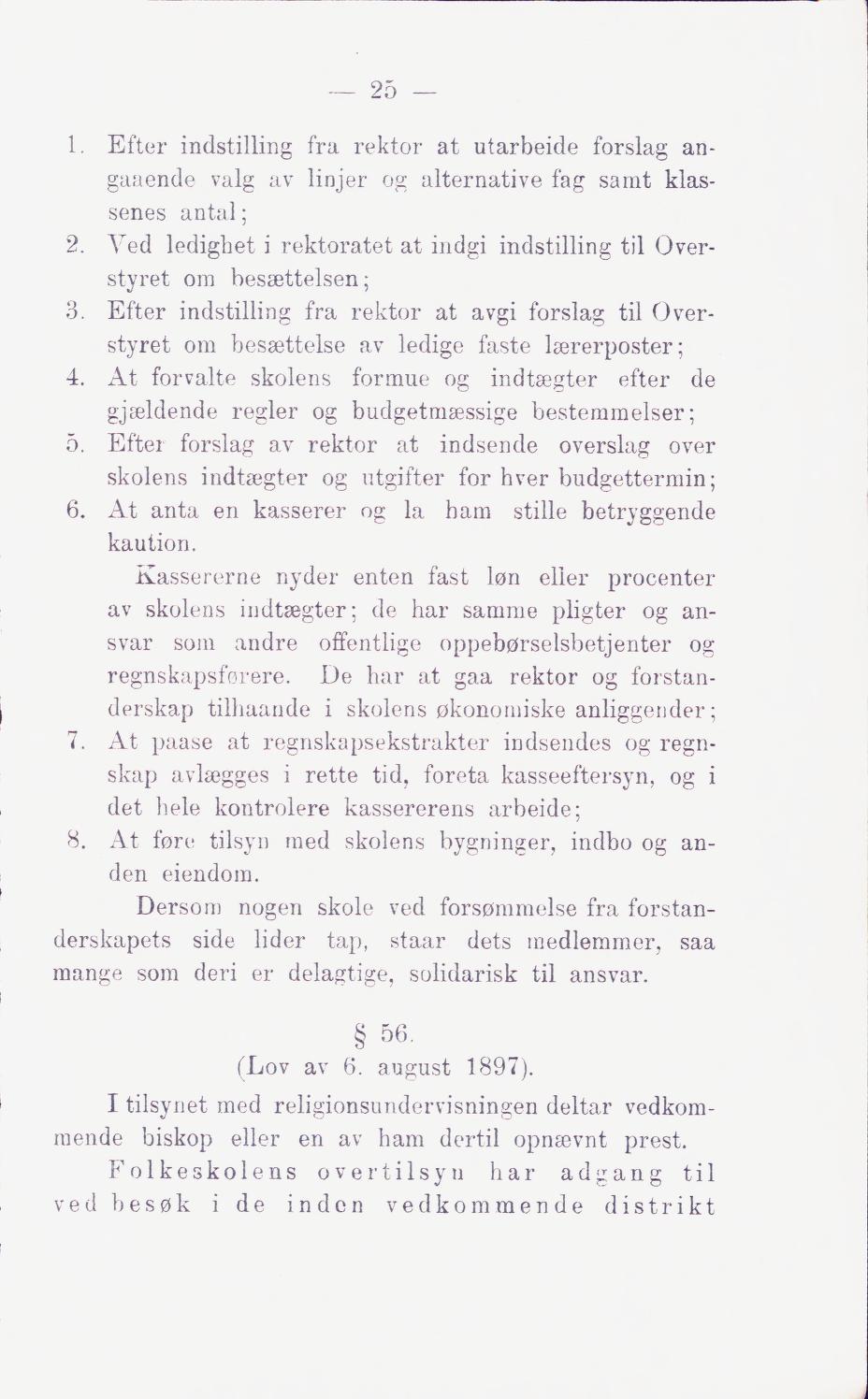 Skann 31 av Middelskolen: lov, reglement, undervisningsplan og eksamensreglement 1911