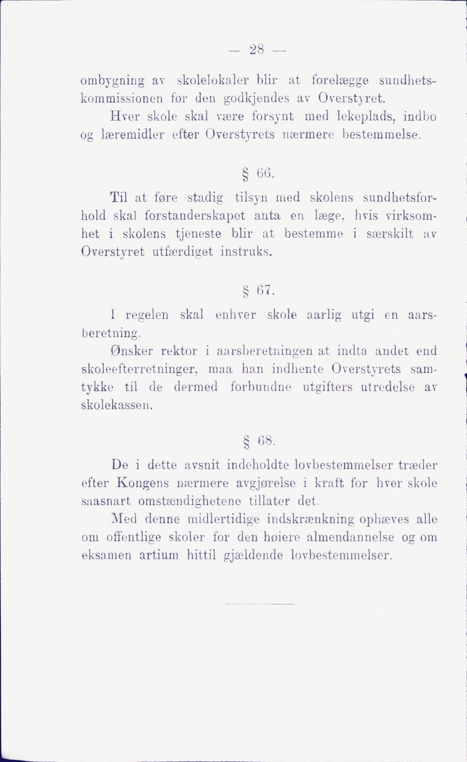 Skann 34 av Middelskolen: lov, reglement, undervisningsplan og eksamensreglement 1911