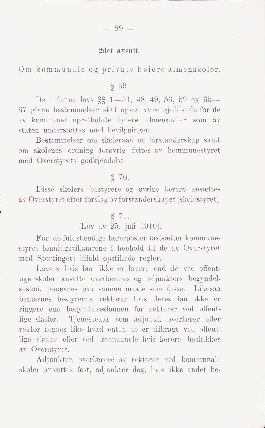 Skann 35 av Middelskolen: lov, reglement, undervisningsplan og eksamensreglement 1911