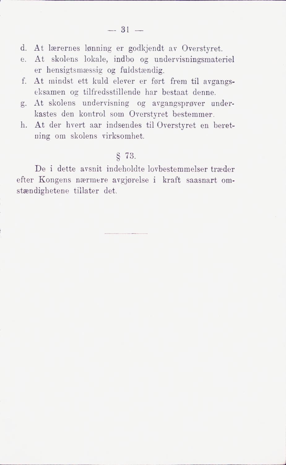 Skann 37 av Middelskolen: lov, reglement, undervisningsplan og eksamensreglement 1911