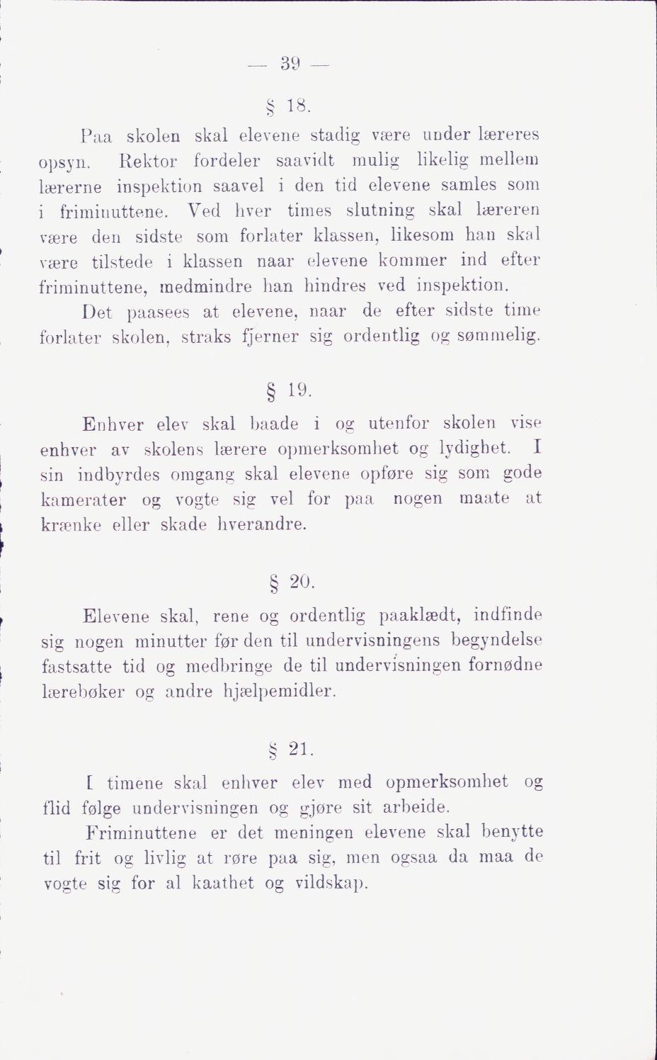 Skann 45 av Middelskolen: lov, reglement, undervisningsplan og eksamensreglement 1911