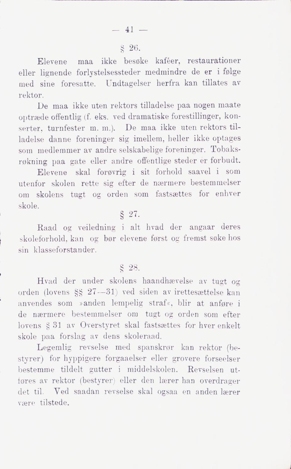Skann 47 av Middelskolen: lov, reglement, undervisningsplan og eksamensreglement 1911