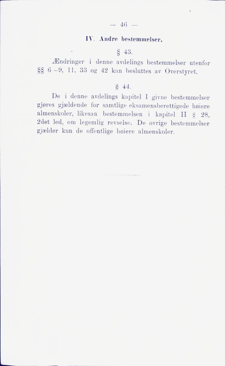 Skann 52 av Middelskolen: lov, reglement, undervisningsplan og eksamensreglement 1911
