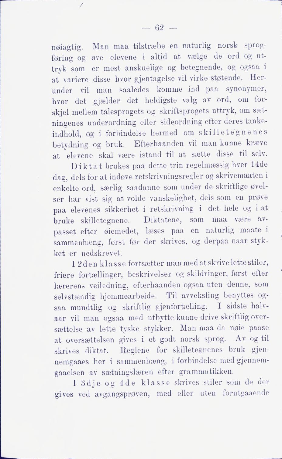 Skann 68 av Middelskolen: lov, reglement, undervisningsplan og eksamensreglement 1911