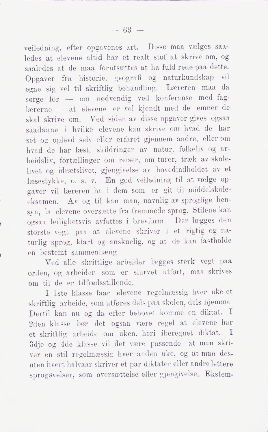 Skann 69 av Middelskolen: lov, reglement, undervisningsplan og eksamensreglement 1911