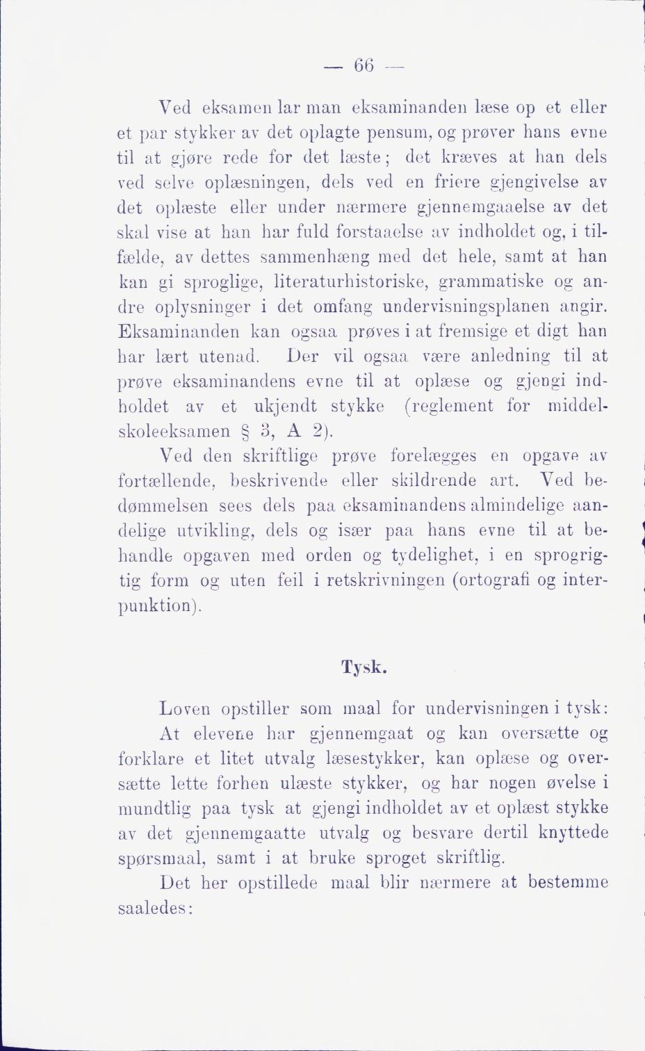 Skann 72 av Middelskolen: lov, reglement, undervisningsplan og eksamensreglement 1911