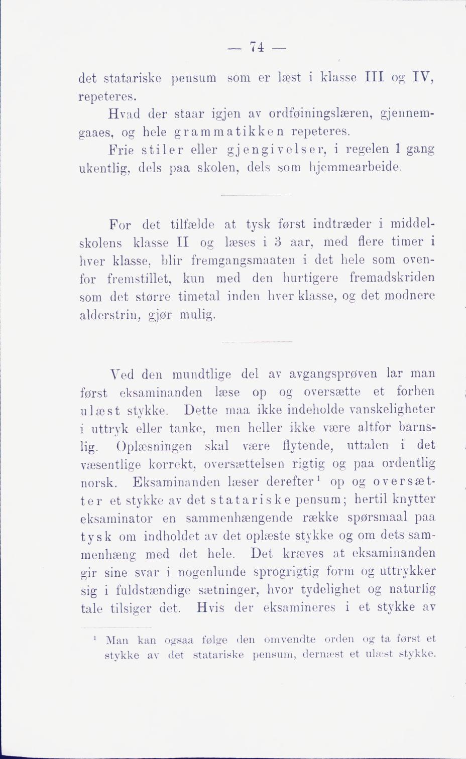 Skann 80 av Middelskolen: lov, reglement, undervisningsplan og eksamensreglement 1911