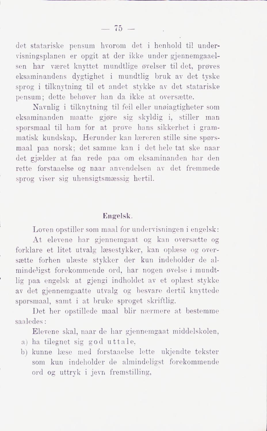 Skann 81 av Middelskolen: lov, reglement, undervisningsplan og eksamensreglement 1911