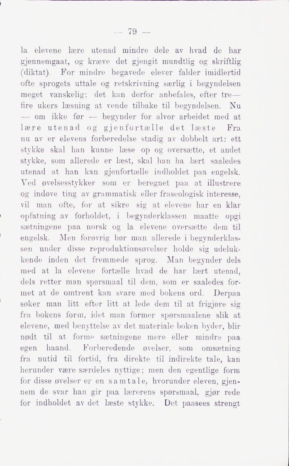Skann 85 av Middelskolen: lov, reglement, undervisningsplan og eksamensreglement 1911