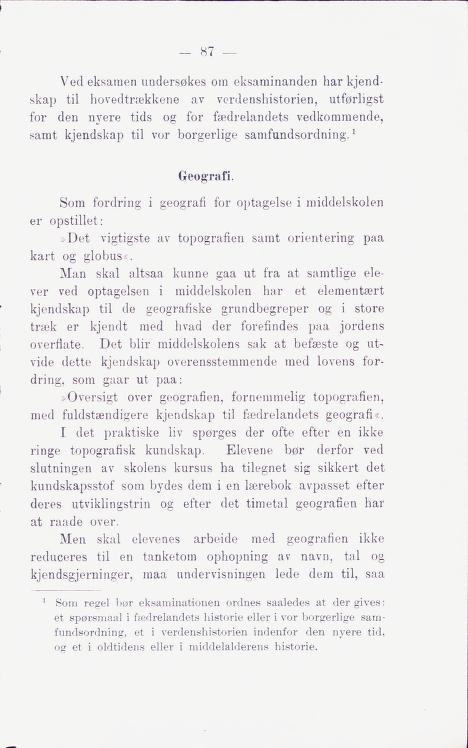 Skann 93 av Middelskolen: lov, reglement, undervisningsplan og eksamensreglement 1911