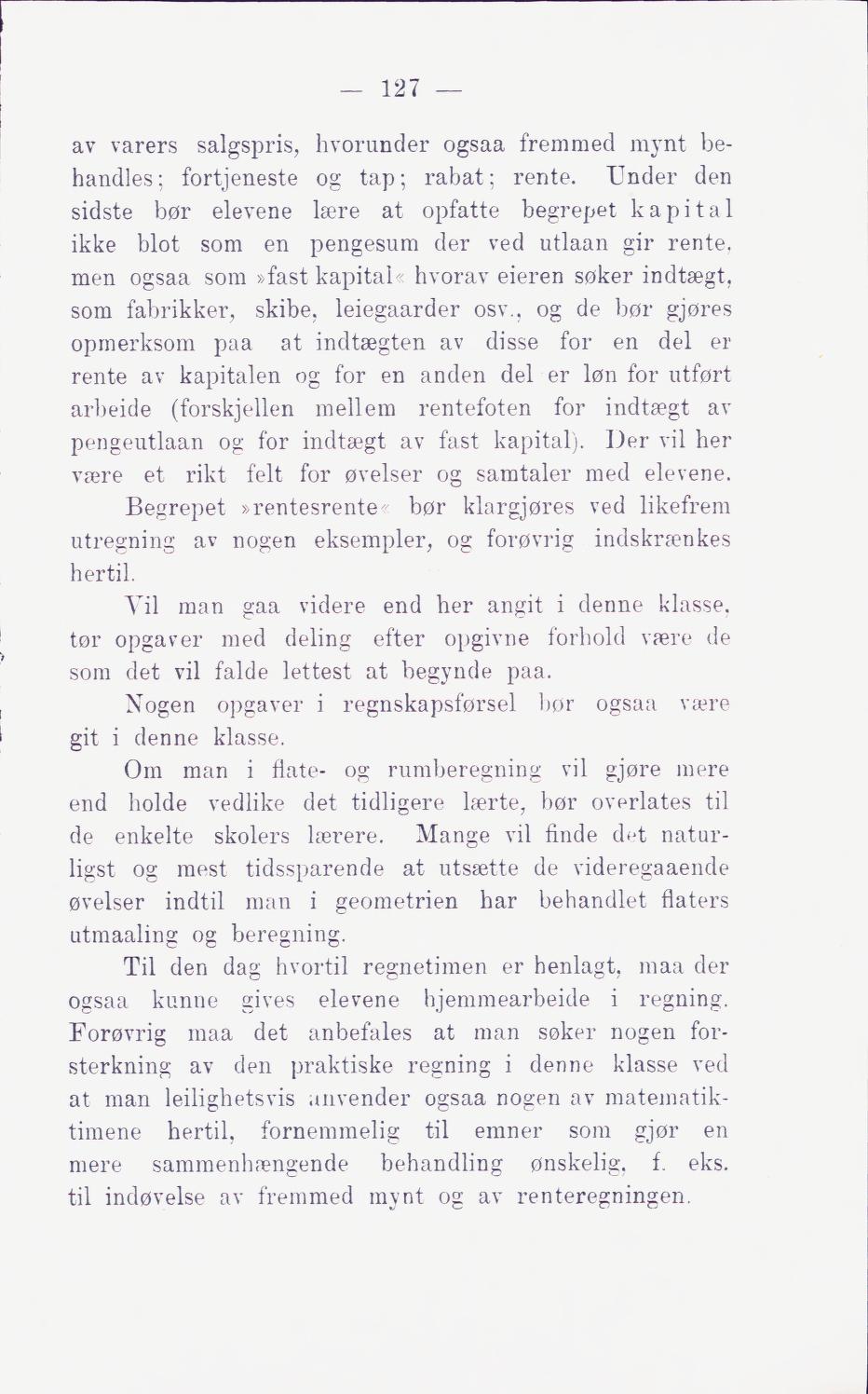 Skann 133 av Middelskolen: lov, reglement, undervisningsplan og eksamensreglement 1911