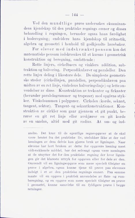 Skann 150 av Middelskolen: lov, reglement, undervisningsplan og eksamensreglement 1911