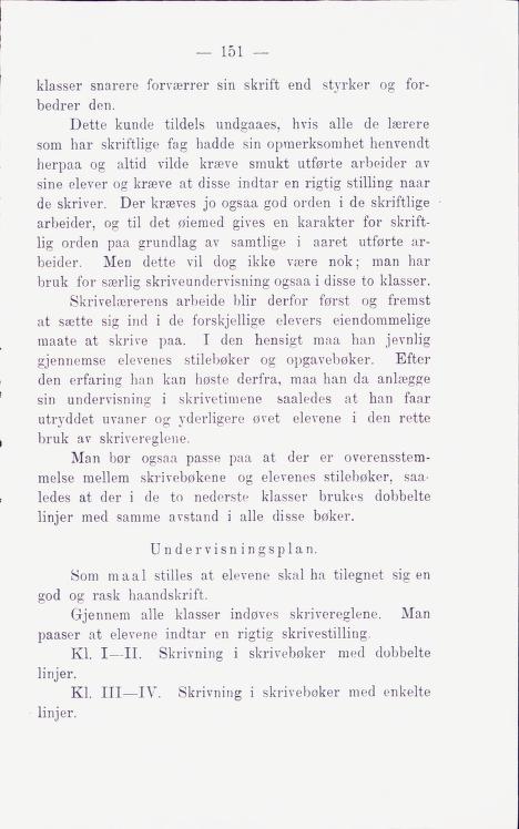 Skann 157 av Middelskolen: lov, reglement, undervisningsplan og eksamensreglement 1911