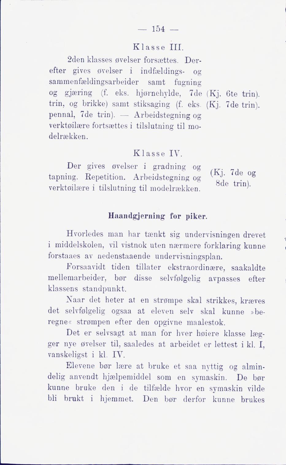 Skann 160 av Middelskolen: lov, reglement, undervisningsplan og eksamensreglement 1911