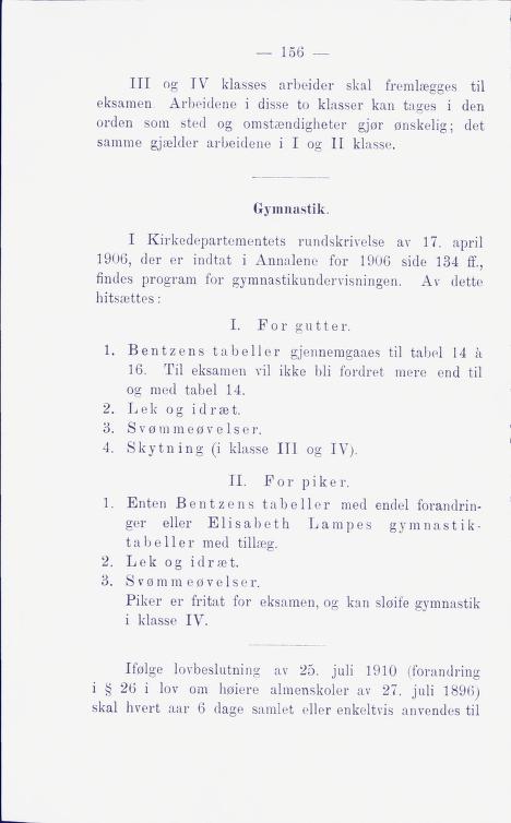 Skann 162 av Middelskolen: lov, reglement, undervisningsplan og eksamensreglement 1911