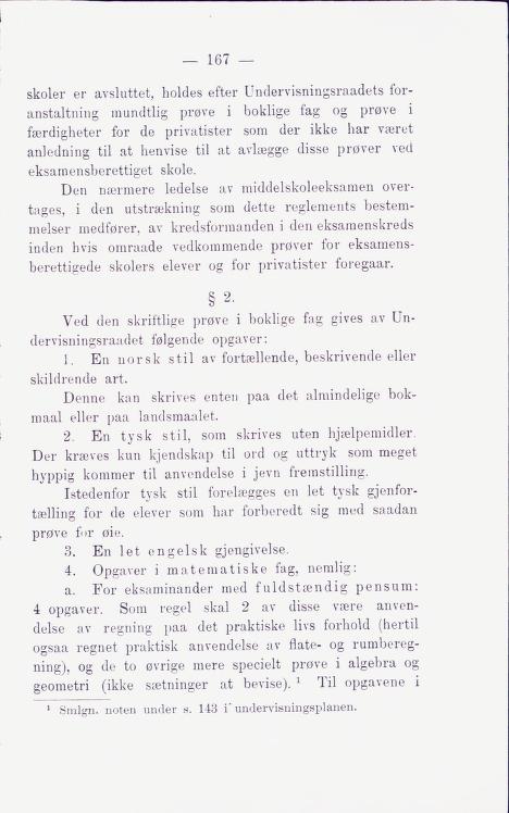 Skann 173 av Middelskolen: lov, reglement, undervisningsplan og eksamensreglement 1911