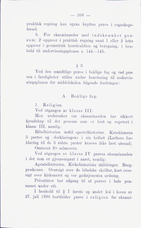 Skann 174 av Middelskolen: lov, reglement, undervisningsplan og eksamensreglement 1911