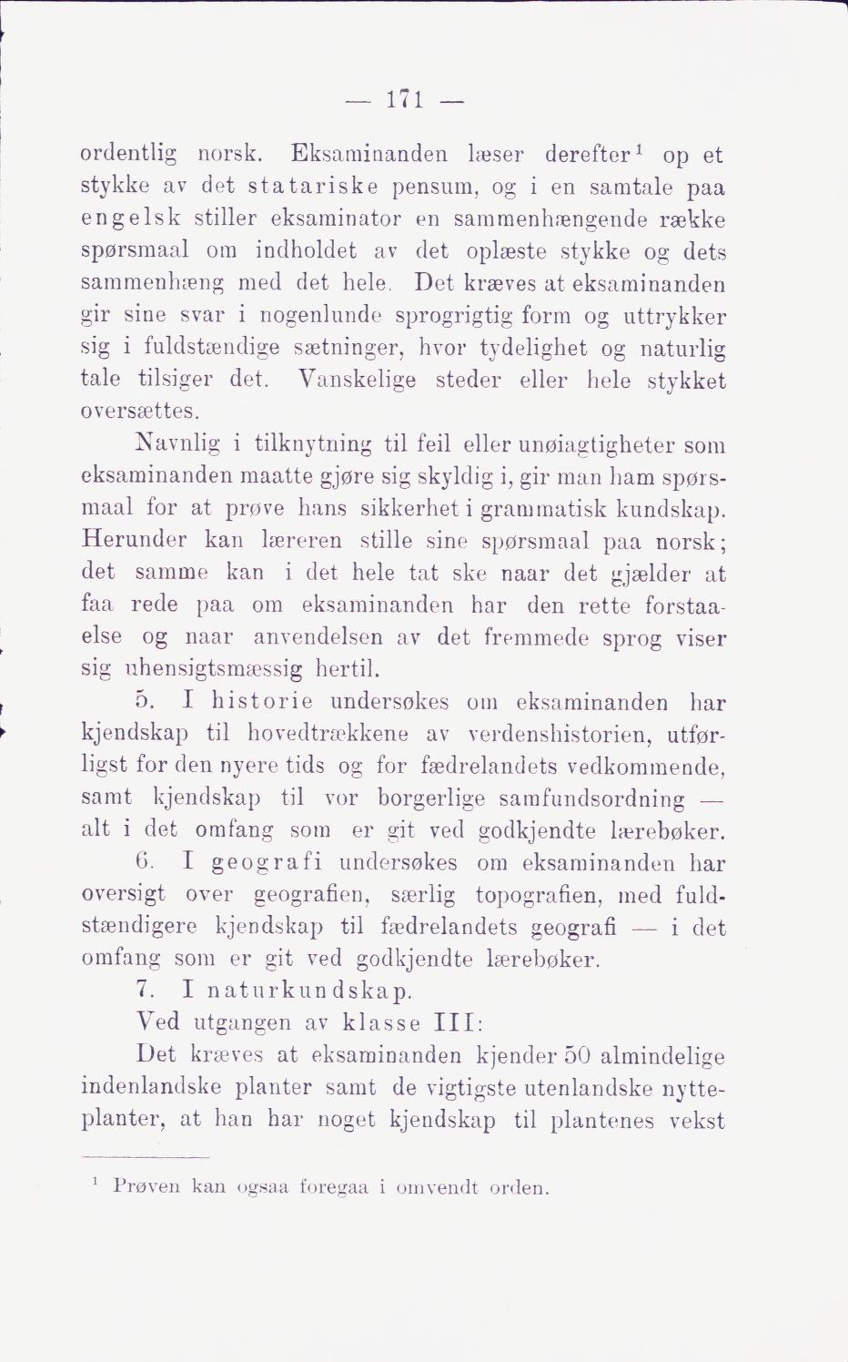 Skann 177 av Middelskolen: lov, reglement, undervisningsplan og eksamensreglement 1911