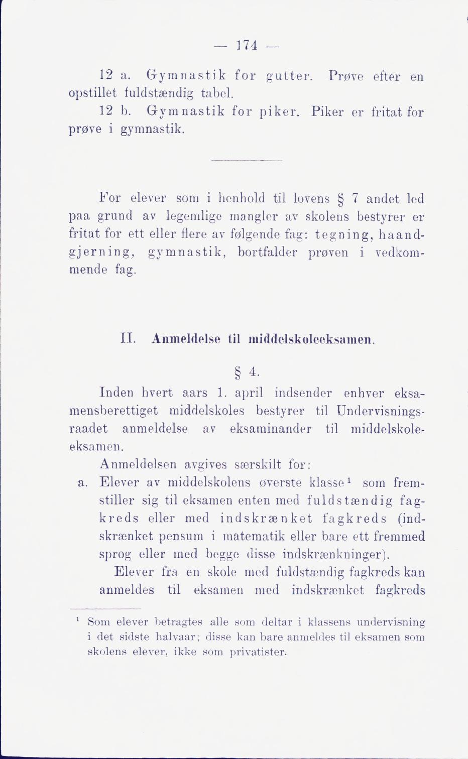 Skann 180 av Middelskolen: lov, reglement, undervisningsplan og eksamensreglement 1911