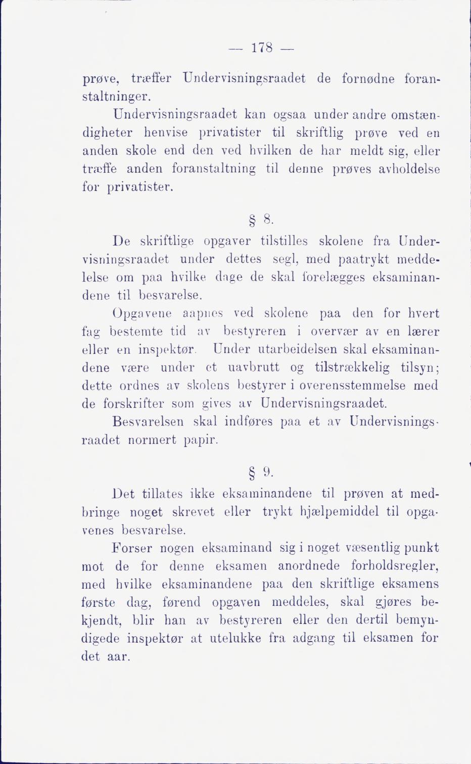 Skann 184 av Middelskolen: lov, reglement, undervisningsplan og eksamensreglement 1911