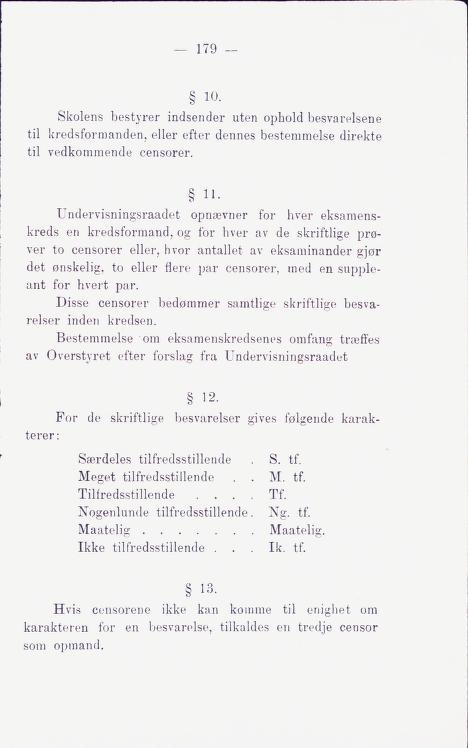 Skann 185 av Middelskolen: lov, reglement, undervisningsplan og eksamensreglement 1911