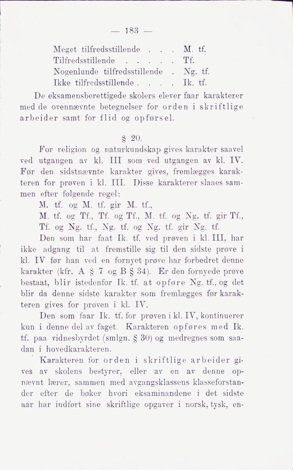 Skann 189 av Middelskolen: lov, reglement, undervisningsplan og eksamensreglement 1911