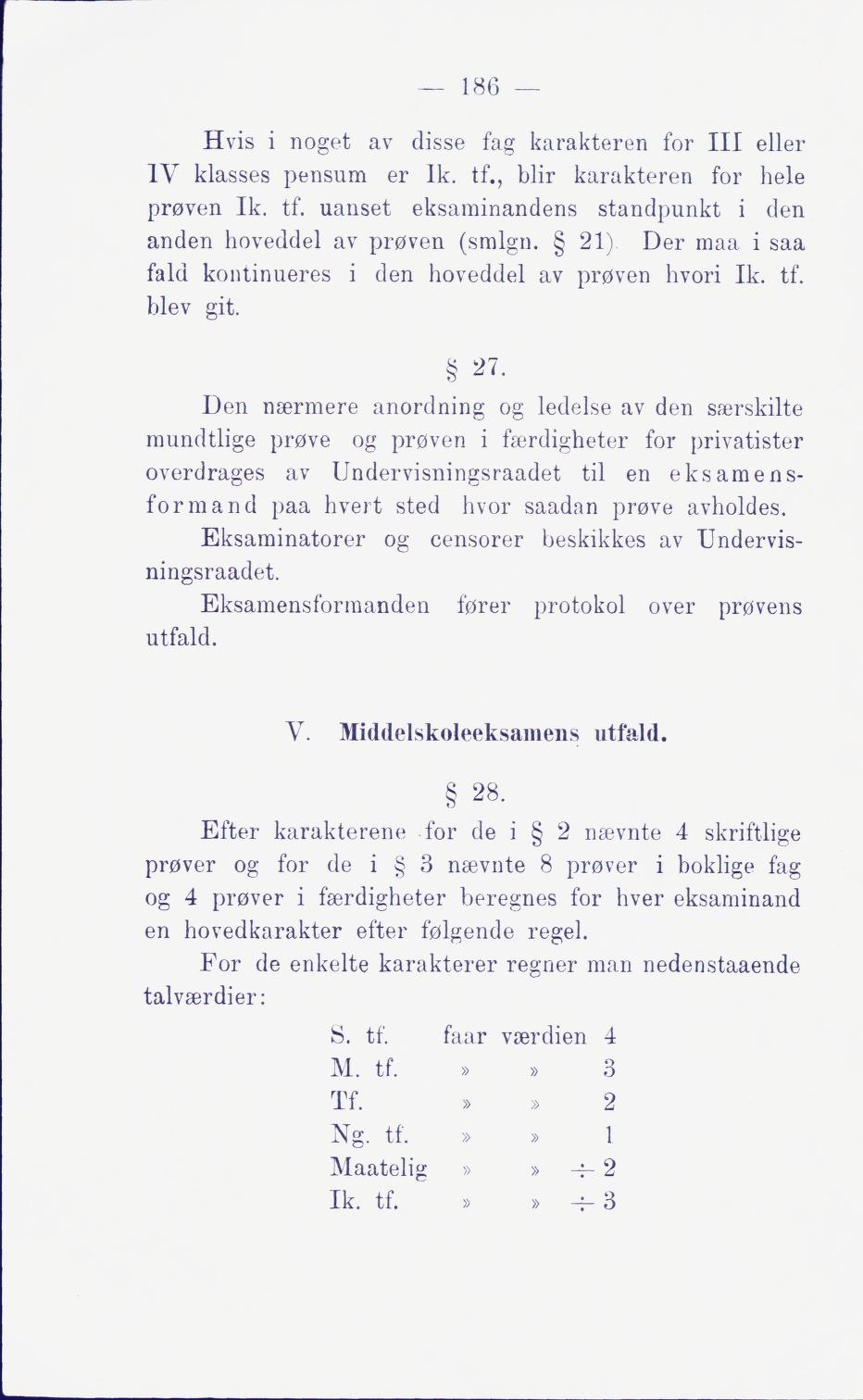 Skann 192 av Middelskolen: lov, reglement, undervisningsplan og eksamensreglement 1911