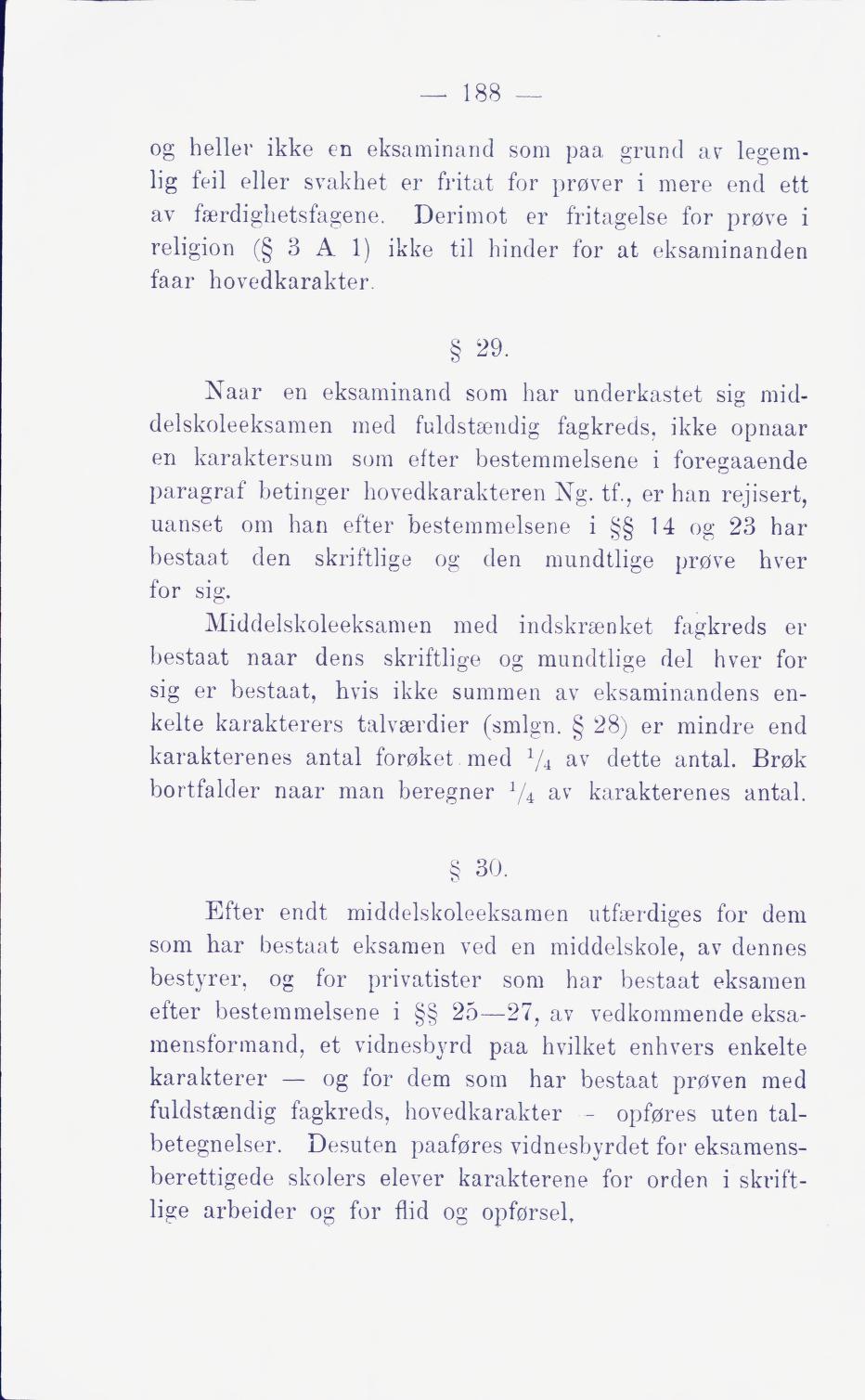 Skann 194 av Middelskolen: lov, reglement, undervisningsplan og eksamensreglement 1911