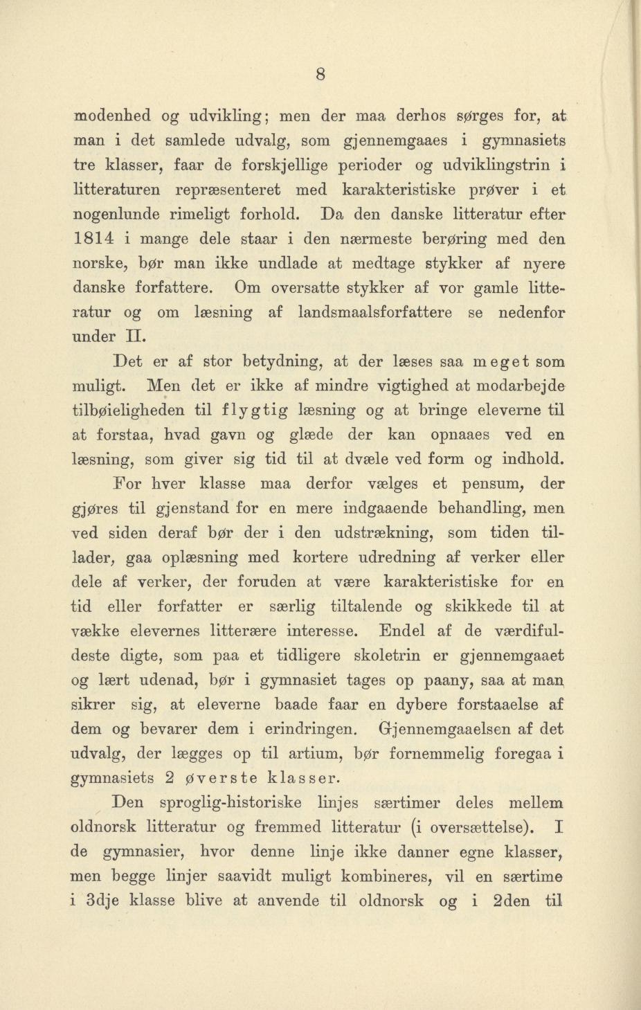 Skann 10 av Undervisningsplan for gymnasiet 1899