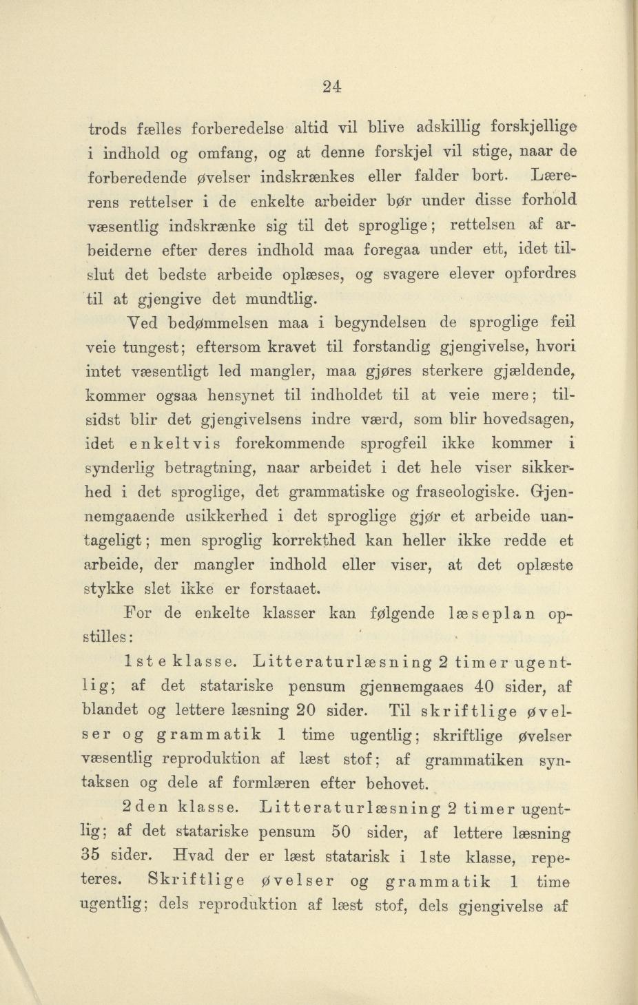Skann 26 av Undervisningsplan for gymnasiet 1899