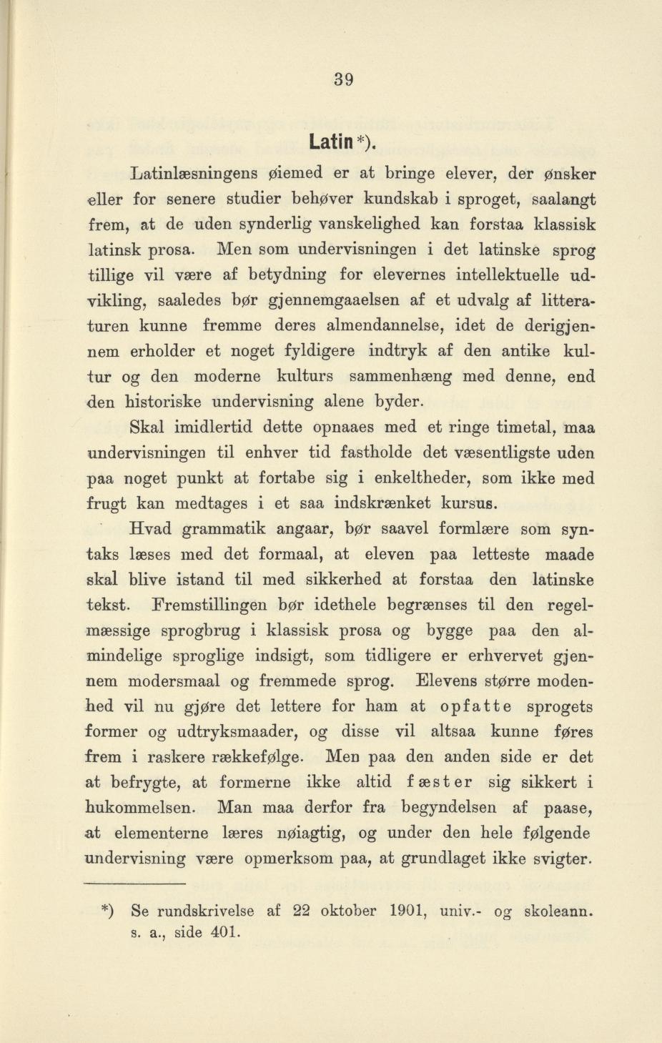 Skann 41 av Undervisningsplan for gymnasiet 1899