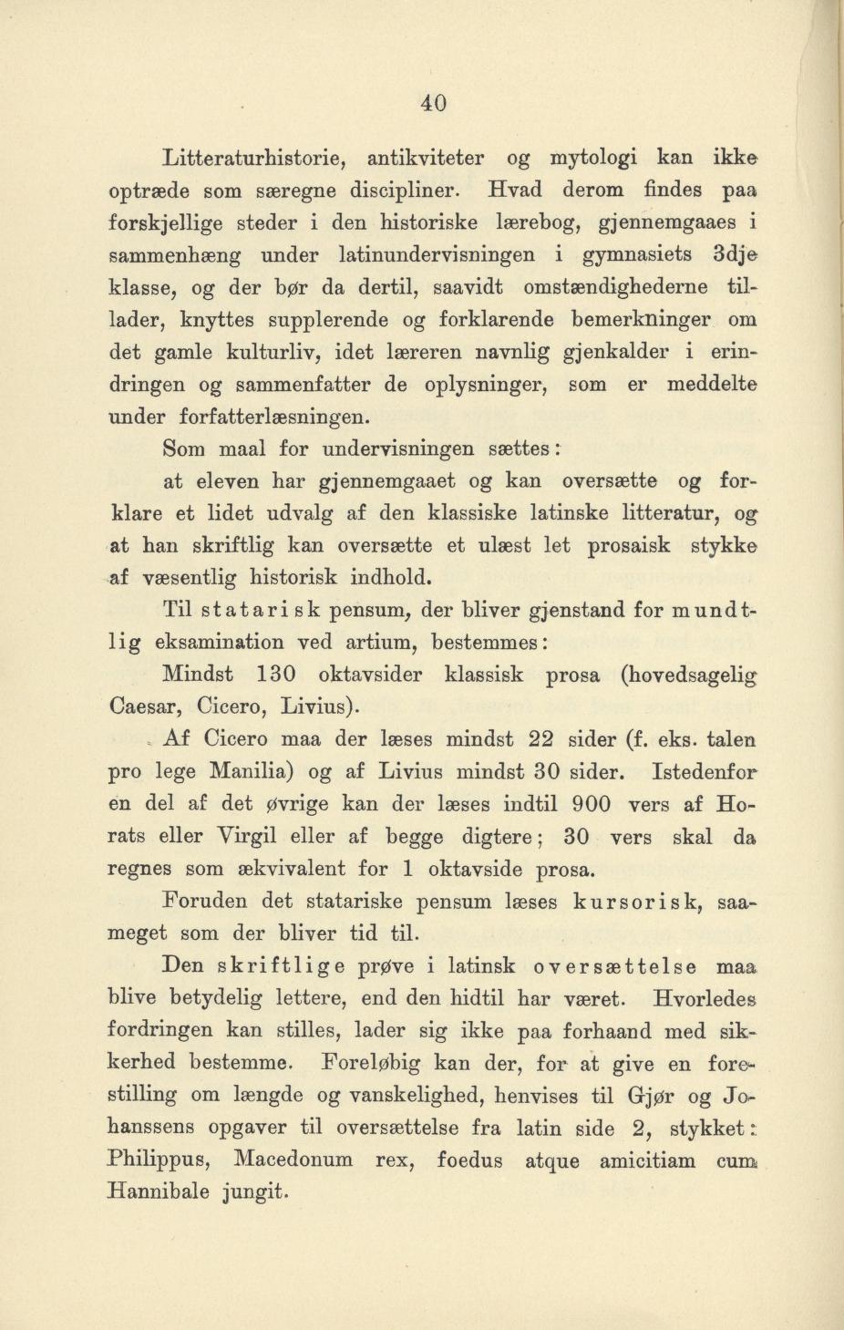 Skann 42 av Undervisningsplan for gymnasiet 1899