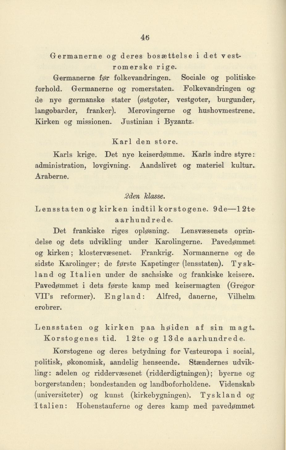 Skann 48 av Undervisningsplan for gymnasiet 1899