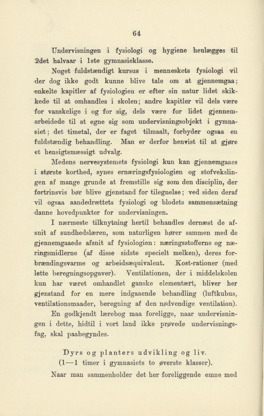 Skann 66 av Undervisningsplan for gymnasiet 1899