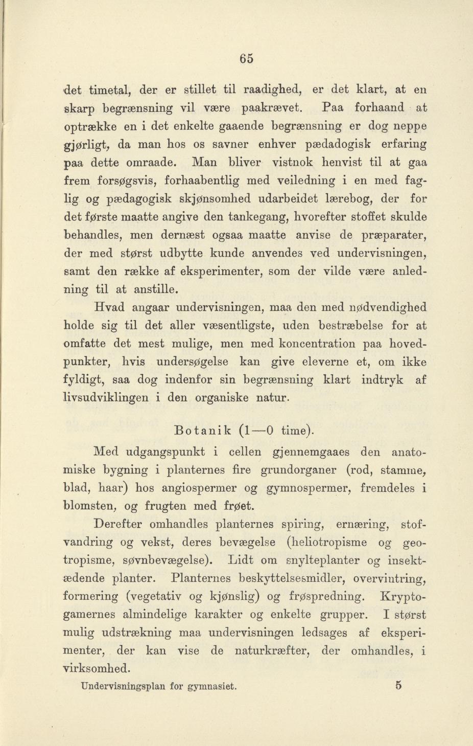 Skann 67 av Undervisningsplan for gymnasiet 1899