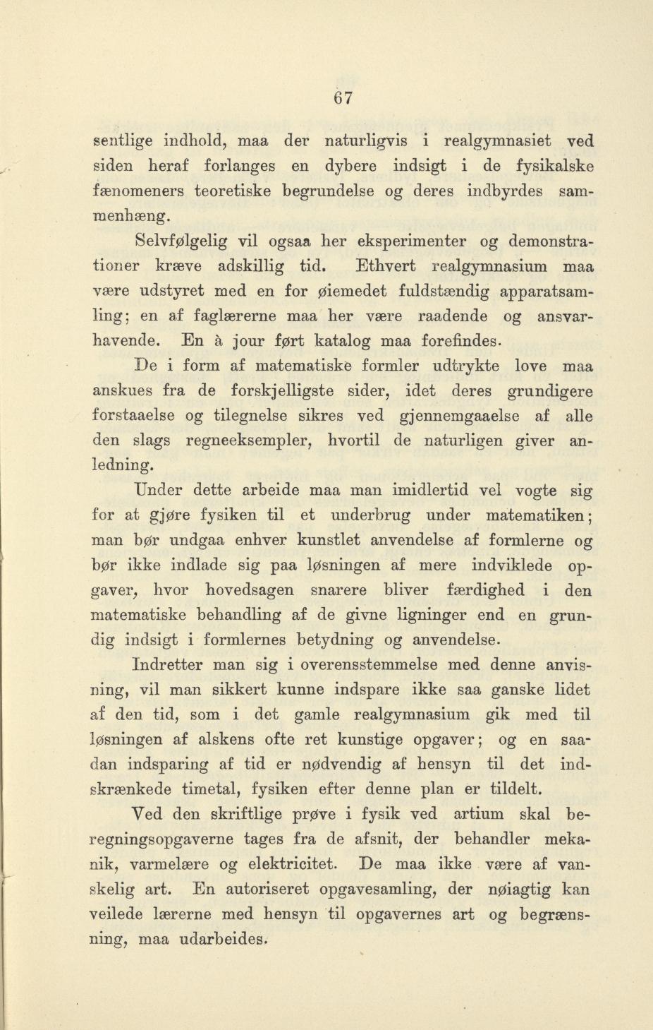 Skann 69 av Undervisningsplan for gymnasiet 1899