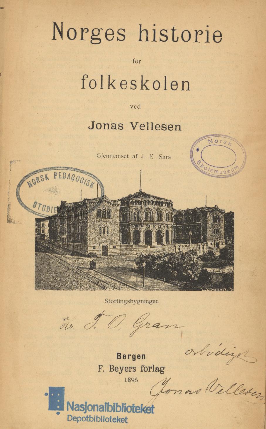 Skann 3 av Norges historie for folkeskolen (1895)