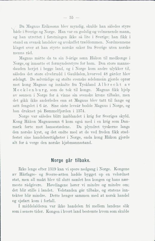 Skann 61 av Norges historie : med viktigere avsnitt av Danmarks og Sveriges historie. For middelskoler og ungdomsskoler (1930)