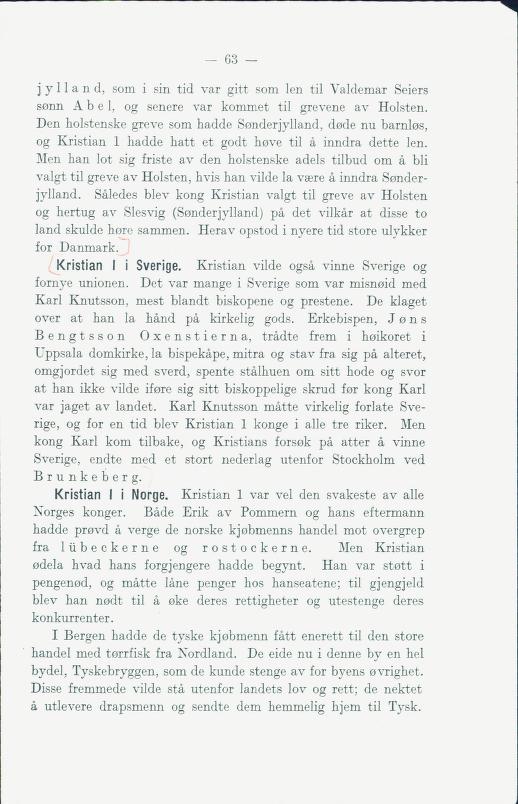 Skann 69 av Norges historie : med viktigere avsnitt av Danmarks og Sveriges historie. For middelskoler og ungdomsskoler (1930)