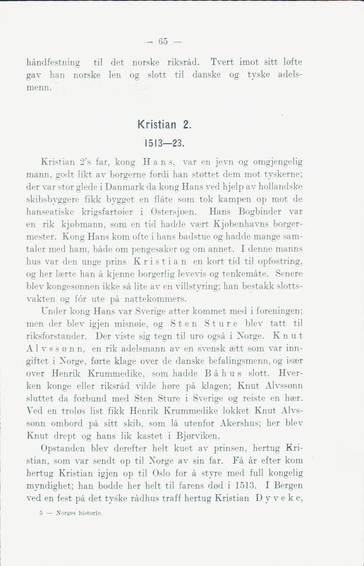Skann 71 av Norges historie : med viktigere avsnitt av Danmarks og Sveriges historie. For middelskoler og ungdomsskoler (1930)