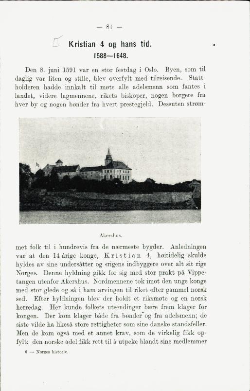 Skann 87 av Norges historie : med viktigere avsnitt av Danmarks og Sveriges historie. For middelskoler og ungdomsskoler (1930)