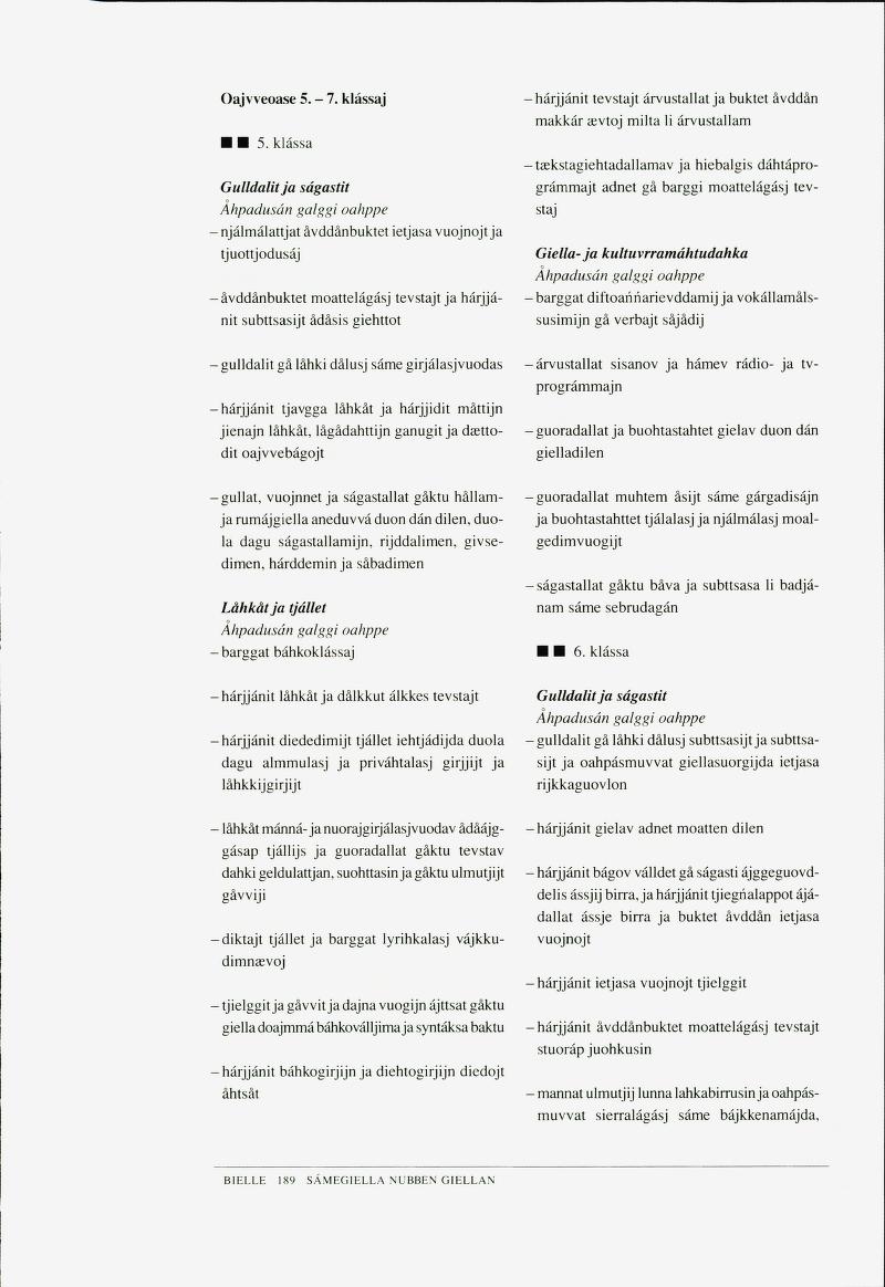 Skann 191 av Det samiske læreplanverket 1997 (L97S)
