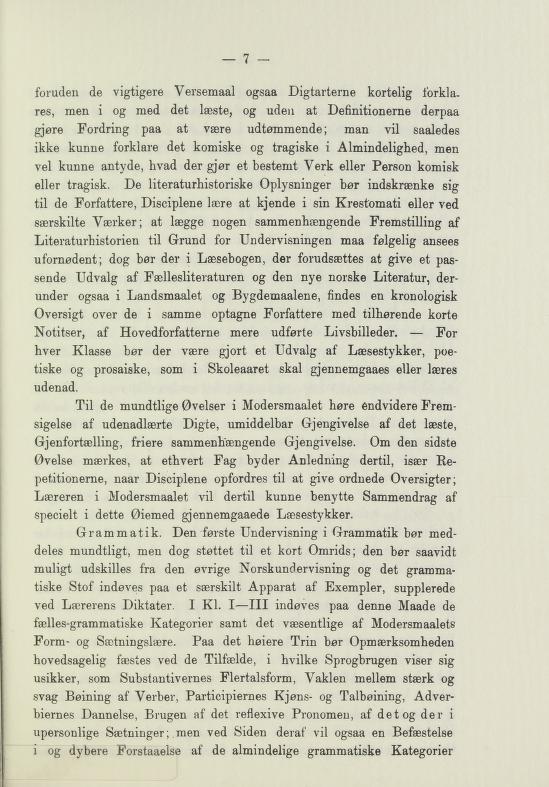 Skann 9 av Undervisningsplan for middelskolerne og gymnasierne 1885