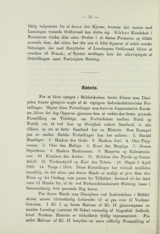 Skann 18 av Undervisningsplan for middelskolerne og gymnasierne 1885